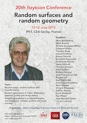 20ème conférence Itzykson, Surfaces et géométries aléatoires, 10-12 juin 2015