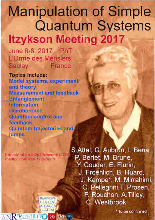 22ème conférence Itzykson, manipulation of simple quantum systems, June 6-8  2017