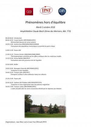 Journée scientifique sur le thème : « Phénomènes hors d’équilibre »