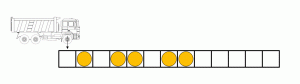 Exact results for the “box ball system”, a cellular automaton with solitons